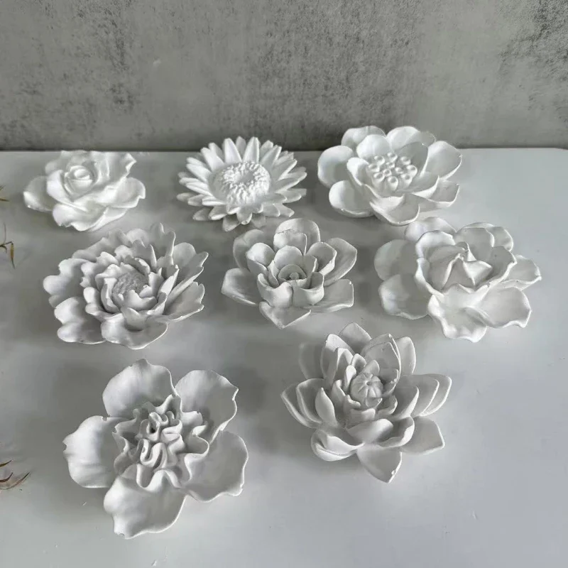 3D Flower Series Silicone Candle Mold Home Handmade Rose/Peony Scented Candle Making Supplies Diy Chocolate Cake Baking Tools