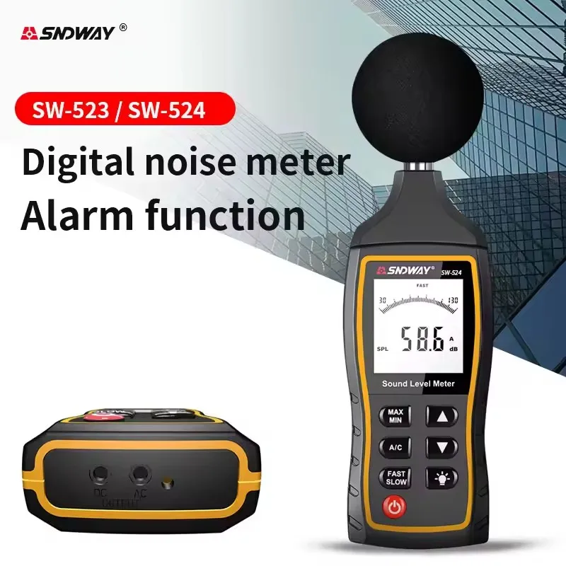 SNDWAY SW-523 SW-524 Digital Sound Level Meter Decibel Monitor Tester dB Measuring Instrument Handheld Noise Audio dB Detector