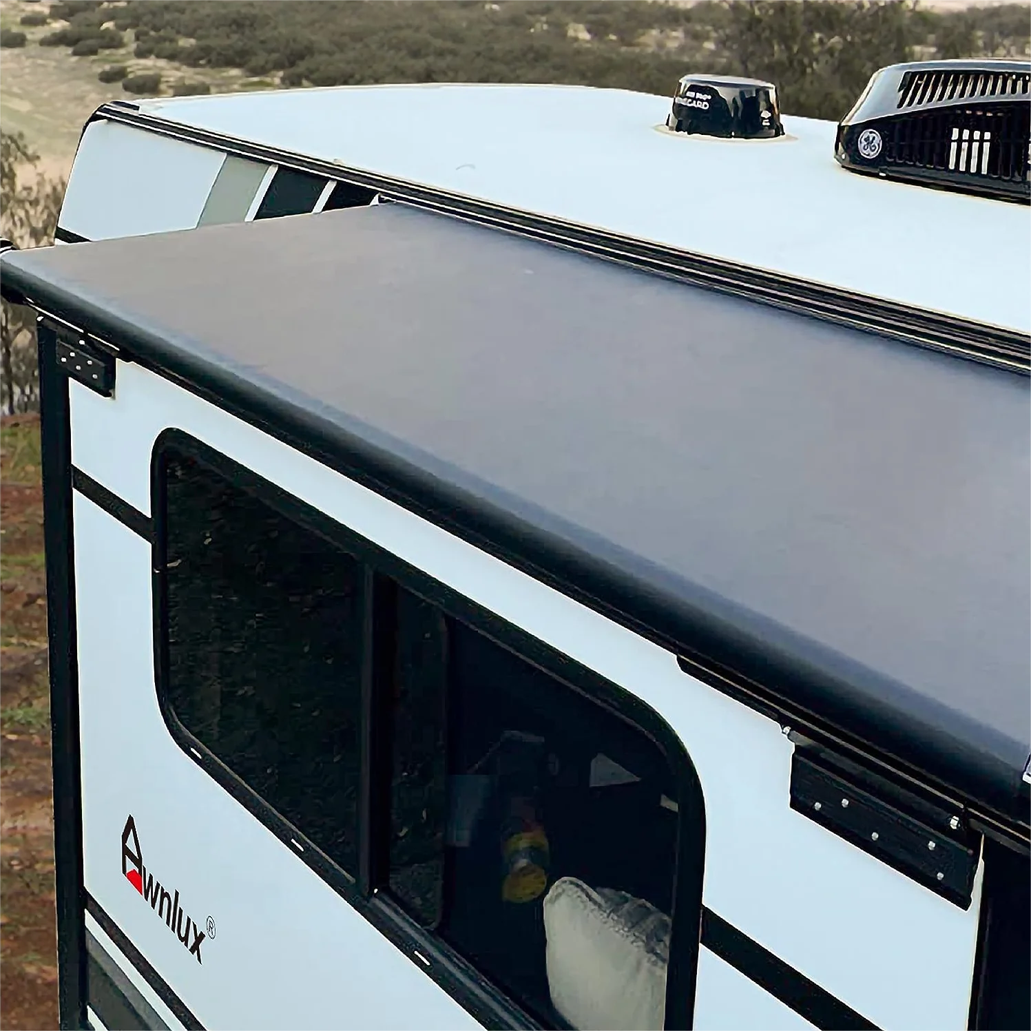 2.5M caravan Camping Car Other Exterior Parts Accessories Black Slide Out Awning Automatic Box Slide Topper Awning,Custom Sizes