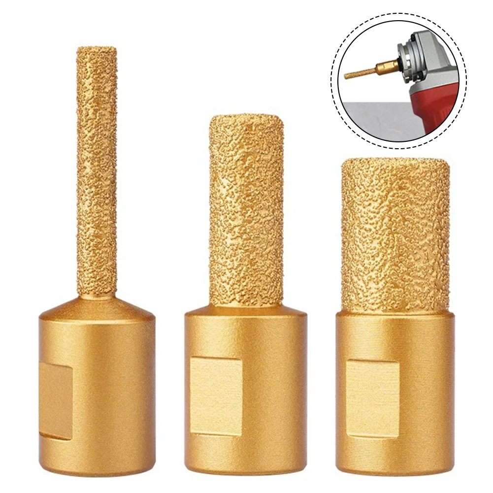 M10 Vacuum Brazed Diamond Stone Core Drill Bit Slotting Trimming Tool Angle Grinder Clearing Granite Marble Brick Profile Router