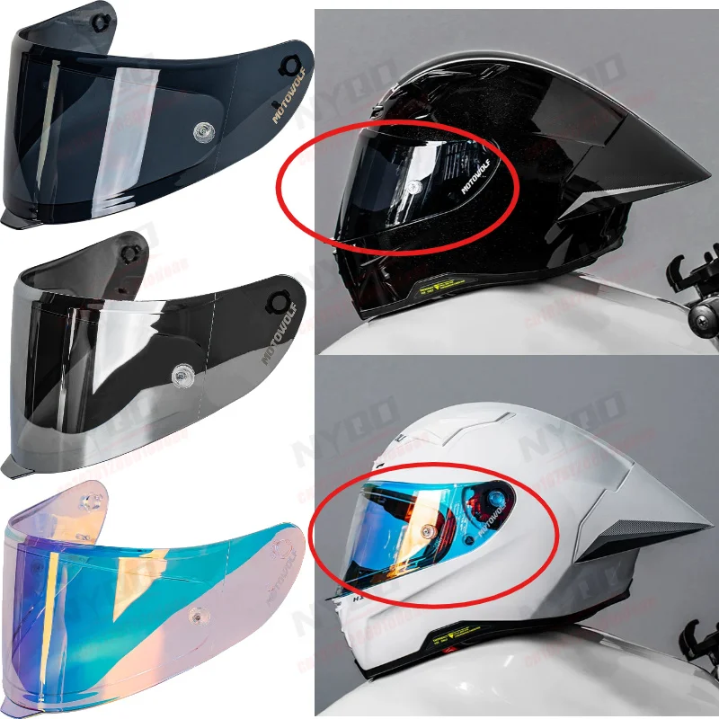 

Modown H1 Helmet Visor, Motorcycle Full Face Shield Anti UV Sun Visor Windproof High Definition Replacement Lens