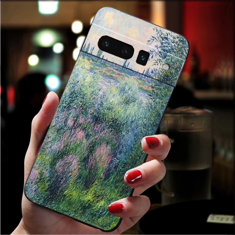 حافظة لهاتف جوجل بيكسل 10 برو XL 9 برو XL 9A 8 7 6 برو بيكسل 8A 7A 6A بكسل 8 7 6 5 كلود مونيه جاردن لوتس بريدج #6