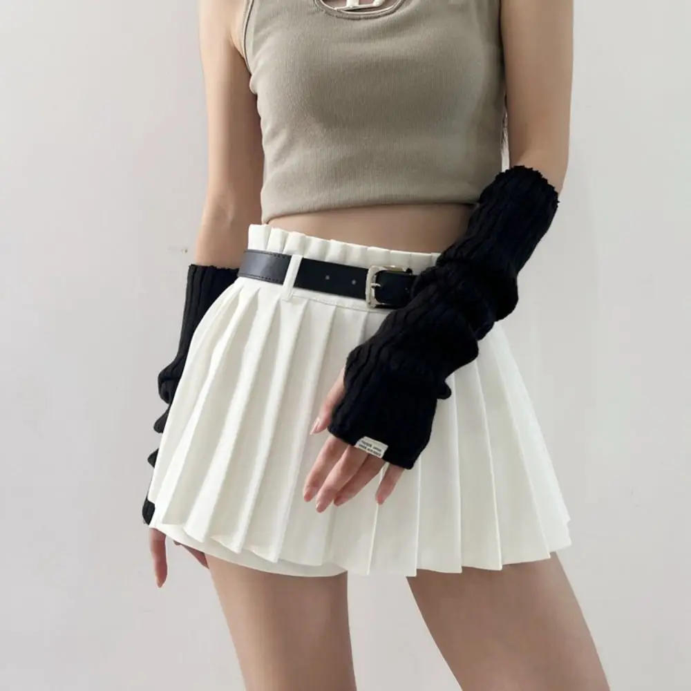 Fashion Elastic Y2K Oversleeve Punk Korean Style Knitted Arm Warmers Long Mittens Sweet Warm Sleeves Girl Party