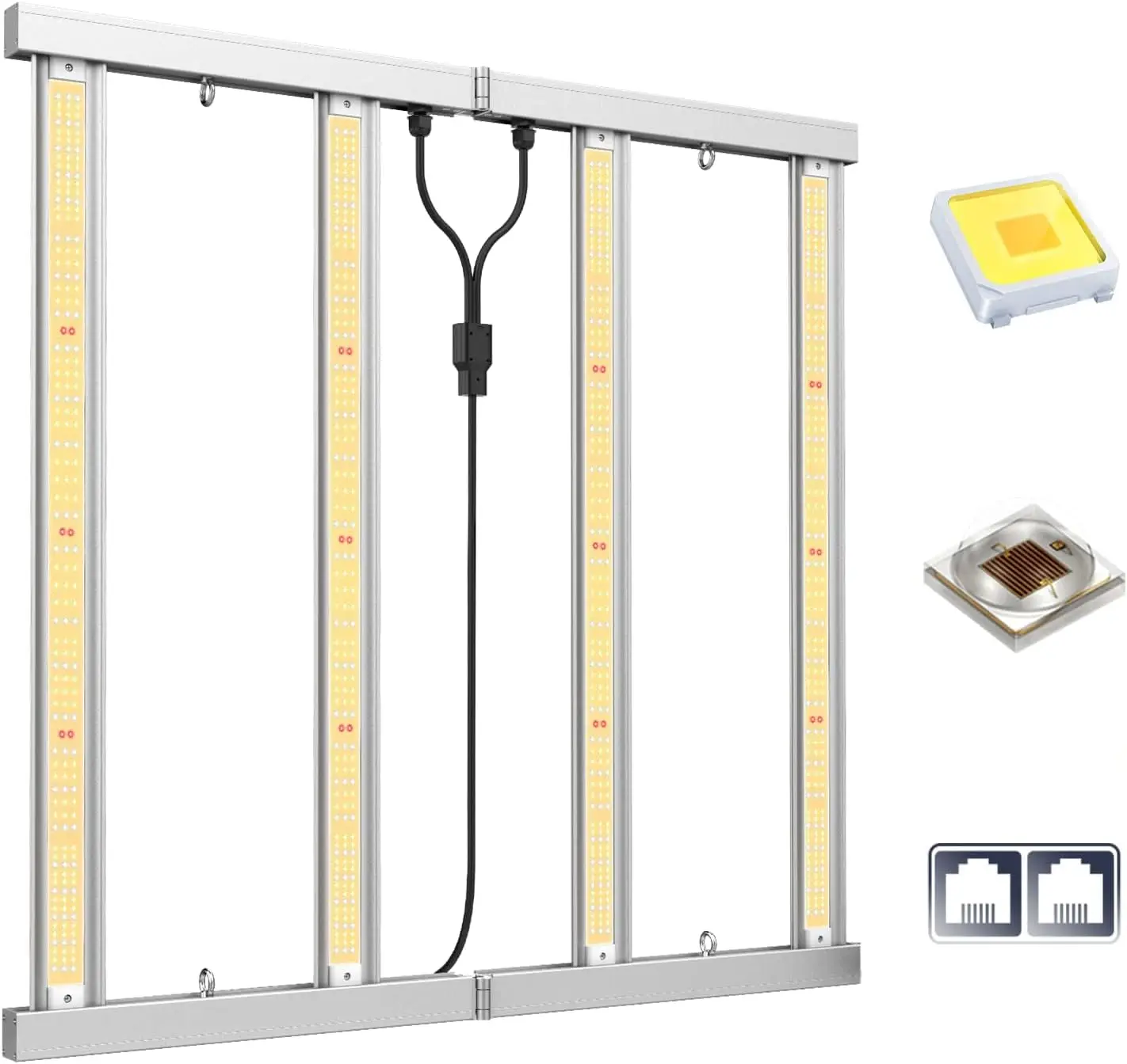 KS3000 LED Grow Light 320 watt with Samsung LM301H Osram Diodes, Uniform PPFD Dimmable Daisy Chain 4 Bars Grow Lights for Indoor