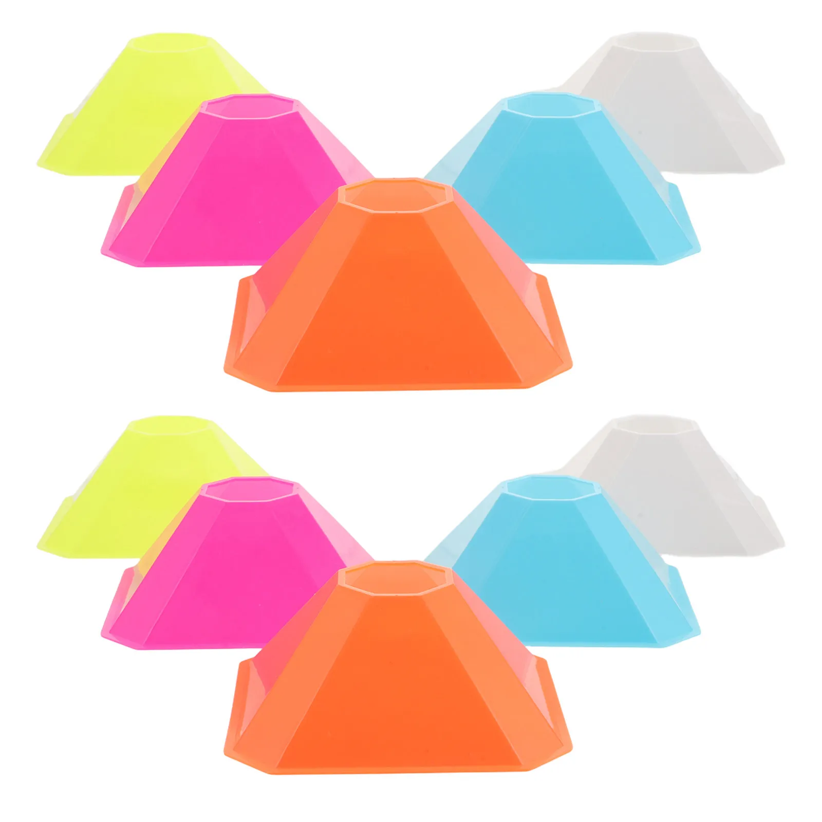 

10Pcs Soccer Agility Cones Stable Octagonal Design Sports Training Equipment for Football Basketball Speed