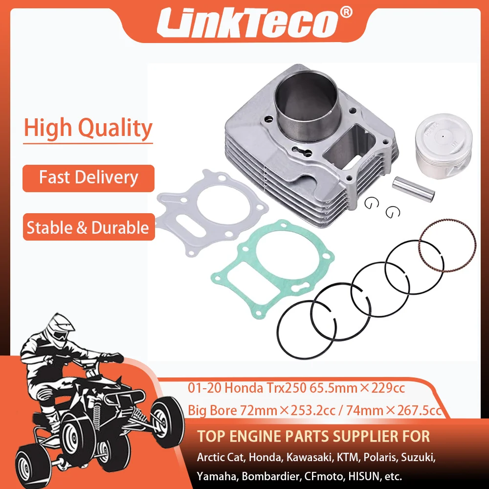 01-20 68.5MM 72MM 74MM Motor Cylinder Piston Ring Gasket Top Rebuild Kit For Honda Recon 250 TRX250 TRX250TM TRX250TE 2x4 ATV