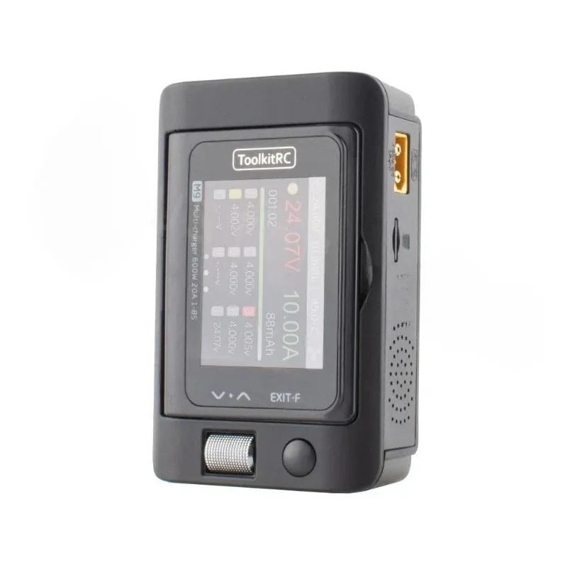 ToolkitRC M9 600W USB Fast Charing DC Smart Charger Adjustable Screen Angle with Audio Function for 1-8S Lipo LiHv LiFe Battery
