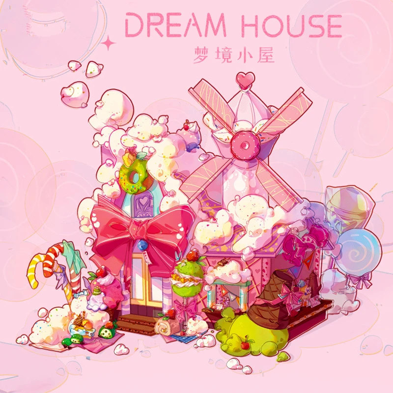 Dream House Fairy Tale Pink Candy Garden Forest Cottage Blocos de Construção, Modelo Clássico, Mini conjuntos de tijolos, Kits Kids