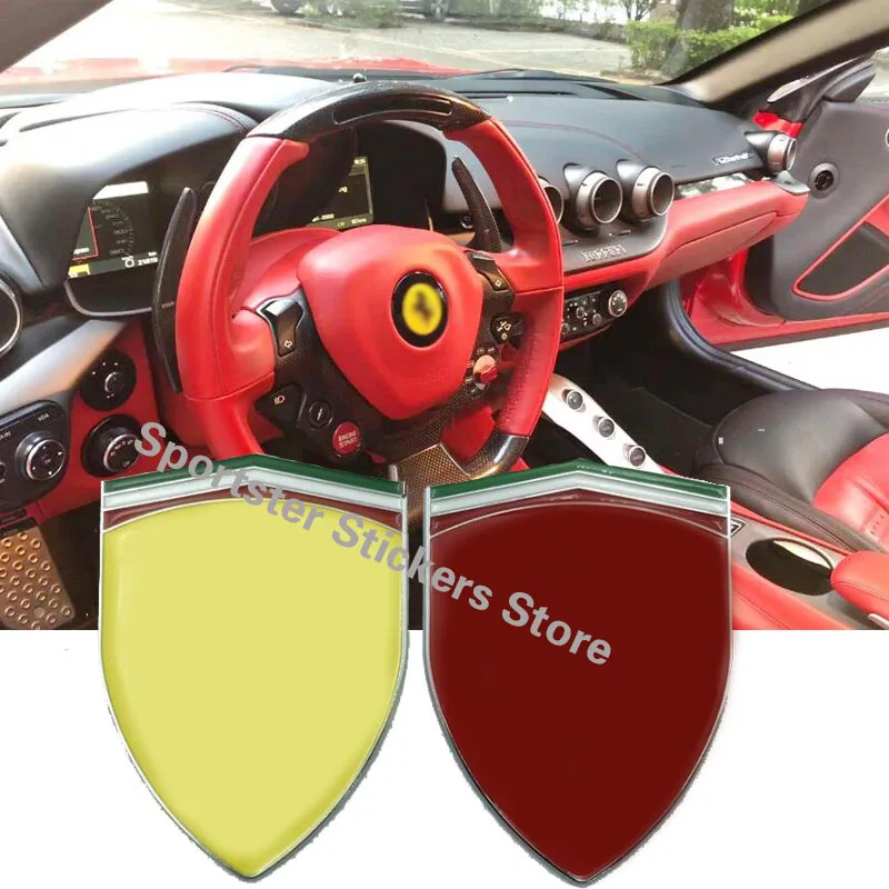 

2 PCS 3D Metal Car sticker fender Window Body Stickers Badge 458 F430 599 FF ENZO SJ LOGO FF 250 GTO SF90 emblem Accessories