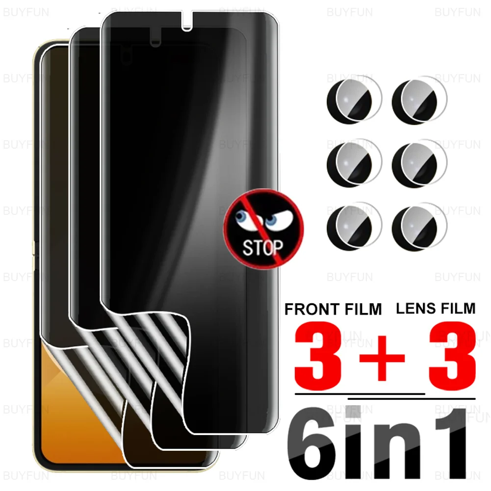 SamsungZ Flip6 Privacy Hydrogel Film 6in1 Camera Glass Case For Samsung Galaxy Z Flip 6 5 Flip5 ZFlip6 5G Soft Screen Protector