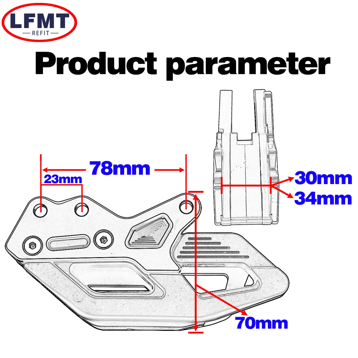 Motorcycle Plastic Chain Guide Guard For Honda CR125 CR250 CRF250R CRF450R CRF250RX CRF450RX CRF250X CRF450X CRF450L 2007-2022