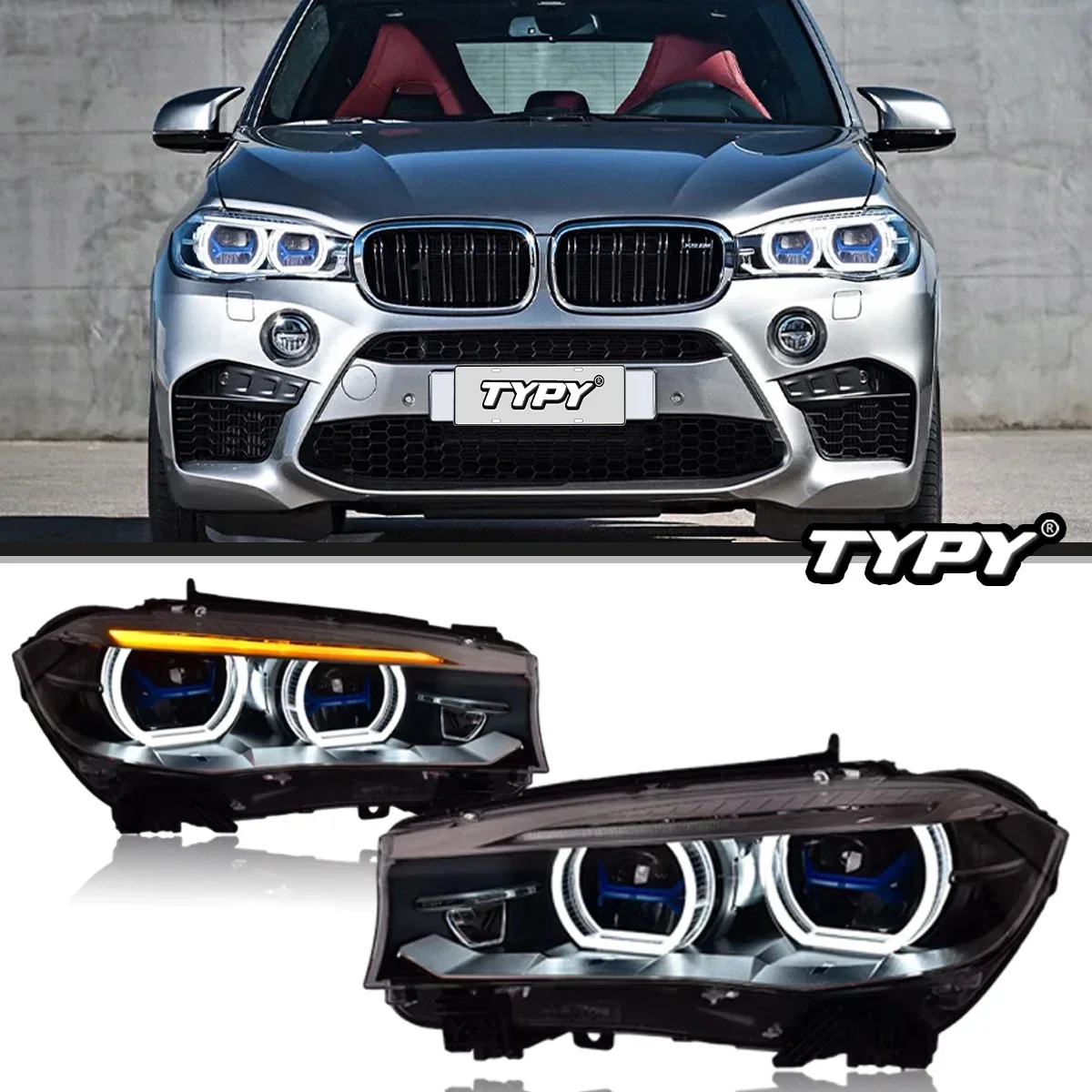 

Автомобильные фары TYPY для BMW X5 F15, фары 2014-2018, светодиодные передние фонари, указатели поворота, дневные ходовые огни, автомобильные аксессуары