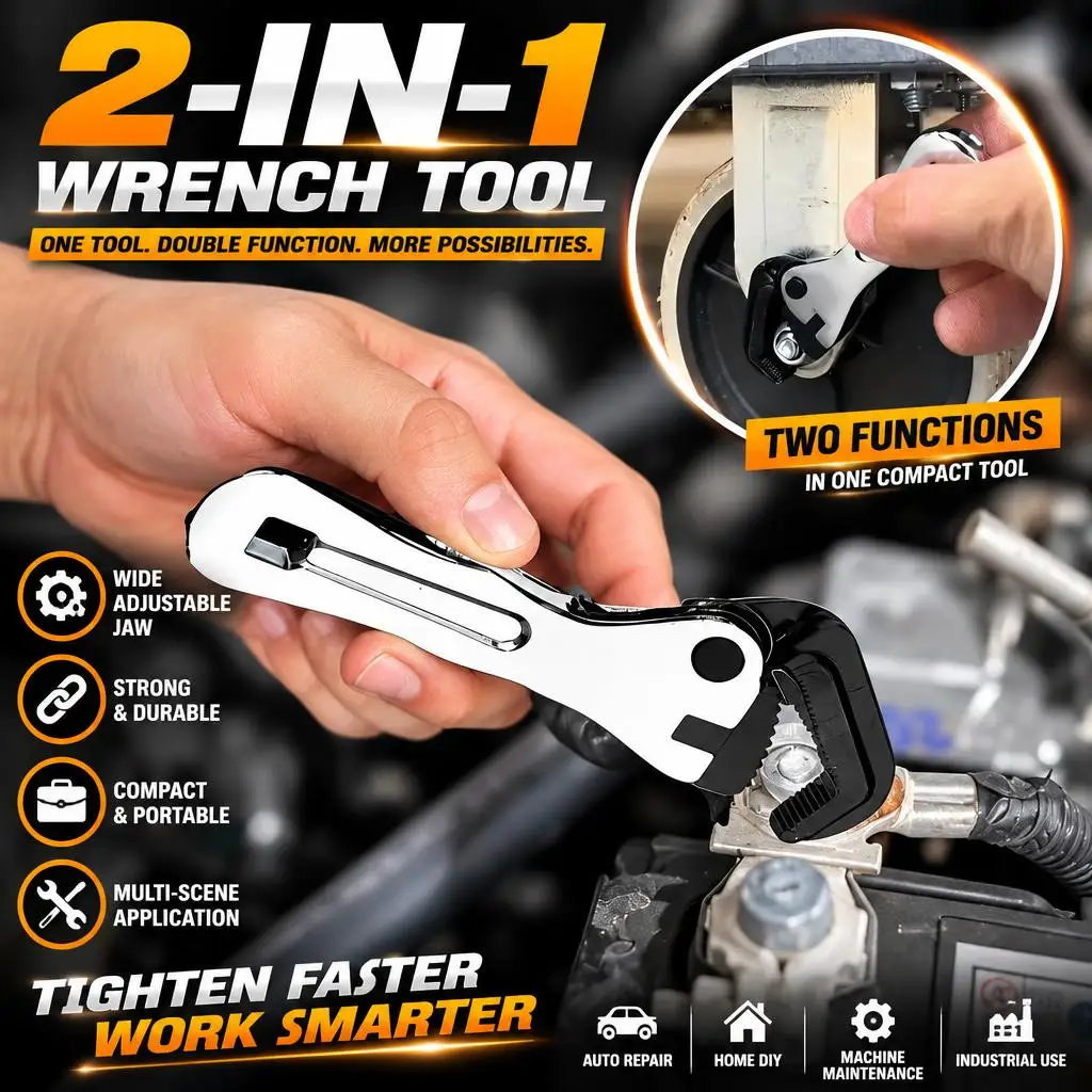 1/2/4SET Micro Stubby Pipe Vise Wrench Portable Multi-function Wrench 2-in-1 Wrench Tool for Tight Spaces