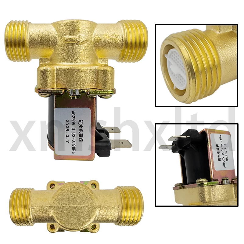 G1/2 "التيار المتناوب 110/220 فولت تيار مستمر 5/12/24 فولت صمام الملف اللولبي النحاسي المغلق عادة للتحكم في المياه صمامات المياه المغناطيسي التبديل
