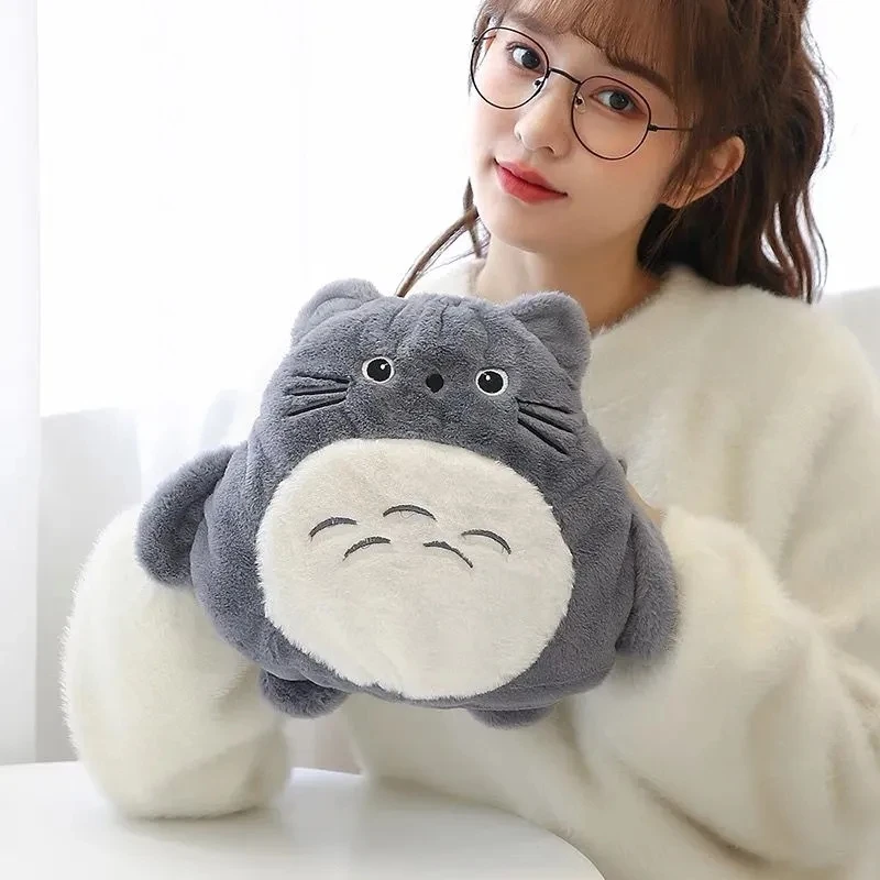 ตุ๊กตาโทโทโร่ขนาด 1000 มล. ของเล่นตุ๊กตาขนนุ่มน่ารัก ถุงน้ำร้อนประคบร้อน บรรเทาอาการปวดท้อง ป้องกันการระเบิด ของขวัญ