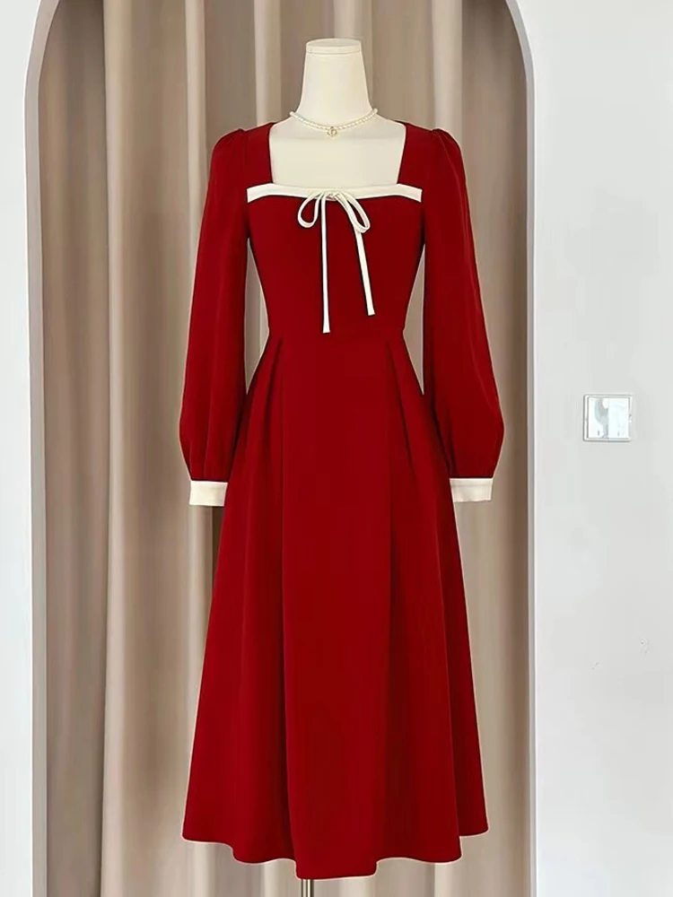 

Ele Long Sve Wedding Dr Red Wine Color Bridal Gown for Engagement And Wedding Day Formal Wear Women's Faion