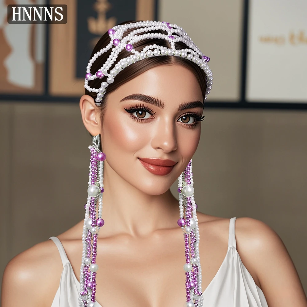 

TOPQUEEN Elegant Bridal Wedding Hair Strap Handmade Bead Weaving Tassel Exquisite Ladies Banquet Dancing Hair Accessories YXA221