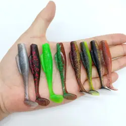 DUODUOYU 6PCS New T-Tail Soft Fishing Lure 2.3g/67mm Floating Swimbait Wobbler Artificial Bait Silicone Bass Fishing Tackle