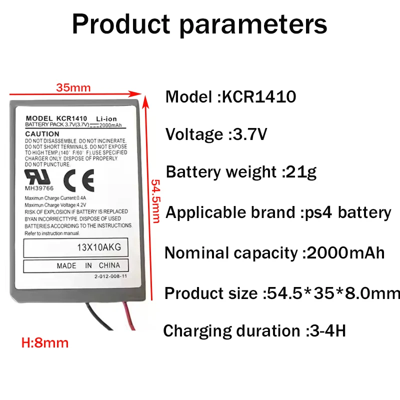 KCR1410 3.7V 2000mAh batterie ricaricabili per Sony PS4 PS4PRO CUH-ZCT2 o CUH-ZCT2U Controller di gioco Batteria