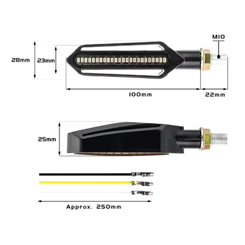 Motorcycle LED Turn Signal Light 24LED Dual Color White Light Red Light Flowing Blinker Lamp Indicators Brake light Accessories