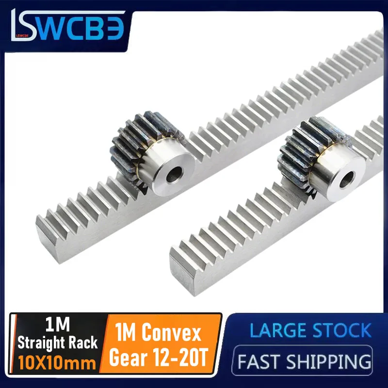 1M Straight Rack Convex Platform Gear Combination Rack 10X10 Length 100-500mm Gear 12-20 Teeth Motor Gear Source Manufacturer