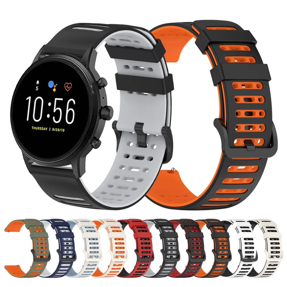 Correa deportiva de silicona para Fossil GEN 6 5 5E, banda de 44mm para Fossil GEN 5 LTE 45mm/GEN 5, pulsera Carlyle Julianna, pulseras de 22mm