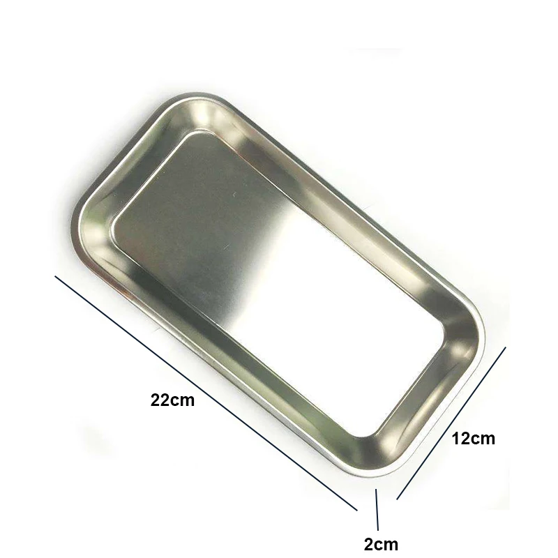 TJDent, 1 Uds., bandeja médica quirúrgica Dental de acero inoxidable, bandeja práctica ambiental para clínica, herramientas para instrumentos de laboratorio, plato de almacenamiento