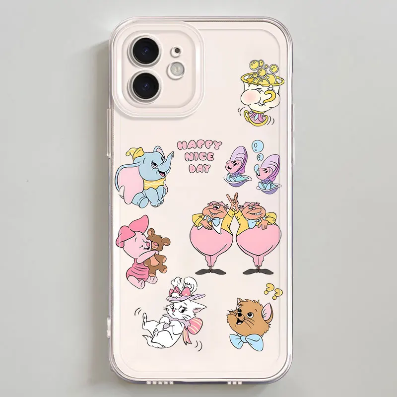 กรณีสําหรับiPhone 13 12 11 Pro MAX XR XS 16 15 14 Plus 16e 7 8 ฝาครอบโทรศัพท์นุ่มDisneyสัตว์