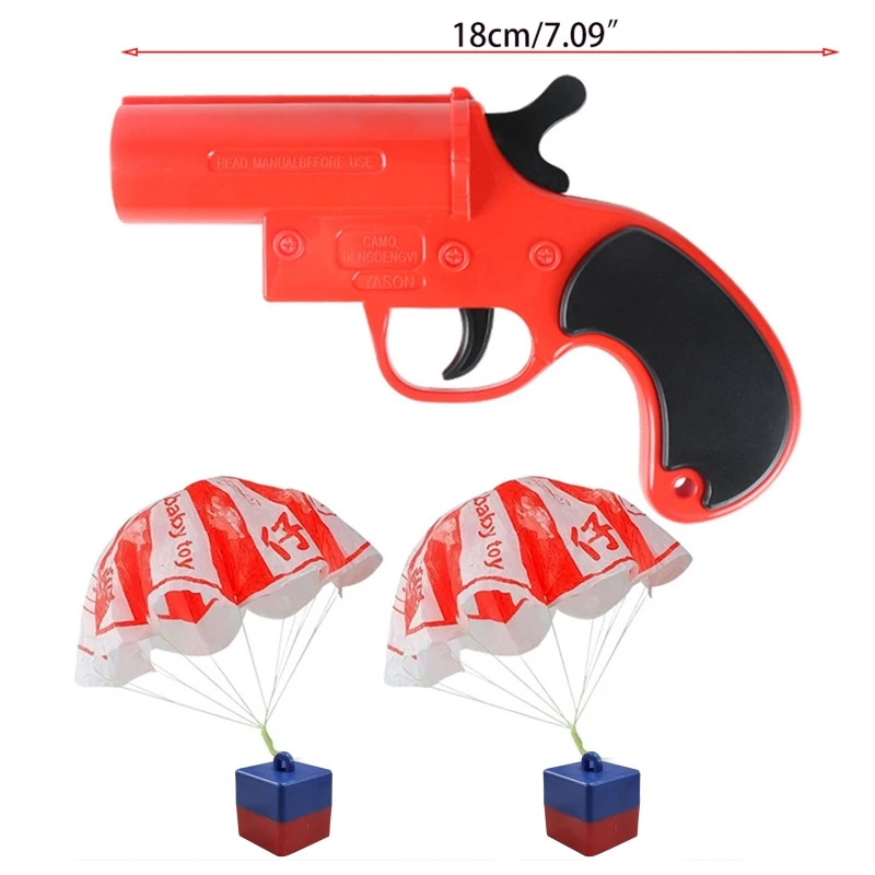 

1Set Hand Throw Parachute with Signal Guns Stress Reliever Launching Toy Outdoor Drop Shipping