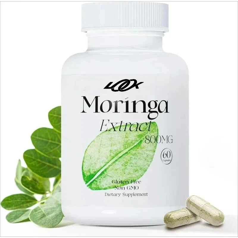 

Moringa Pure Capsules 800mg supplement, supports energy, skin, and intestinal health, non GMO and gluten free -60 vegan capsules