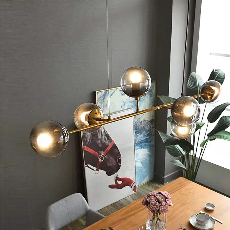 

‌Modern LED Glass Pendant Light Black Chandelier for Kitchen Island Dining Room Restaurant Bar Hanging Lighting Fixture