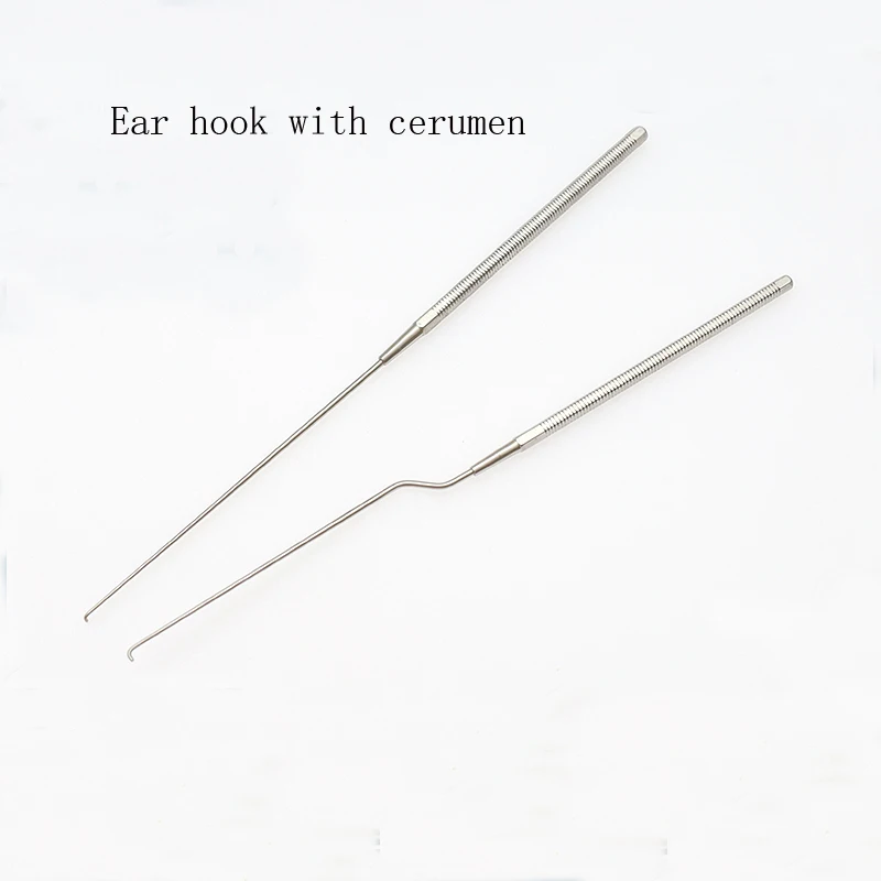 Cerumen hook for ear high-quality stainless steel medical cerumen hook straight curved gun type ent instruments and tools