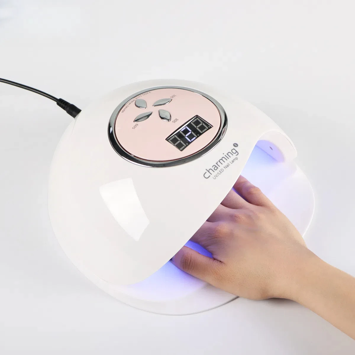 60W High Power Dual Power UV LED Nail Lamp 39 Bead Fast Curing Dryer with 4 Timer Modes for Professional Manicure