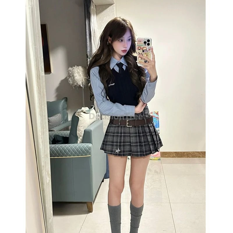 2025 Koreaanse stijl meisjes dagelijkse academie stijl jk uniform modieus ontwerp gevoel temperament schooluniform herfst warme outfit