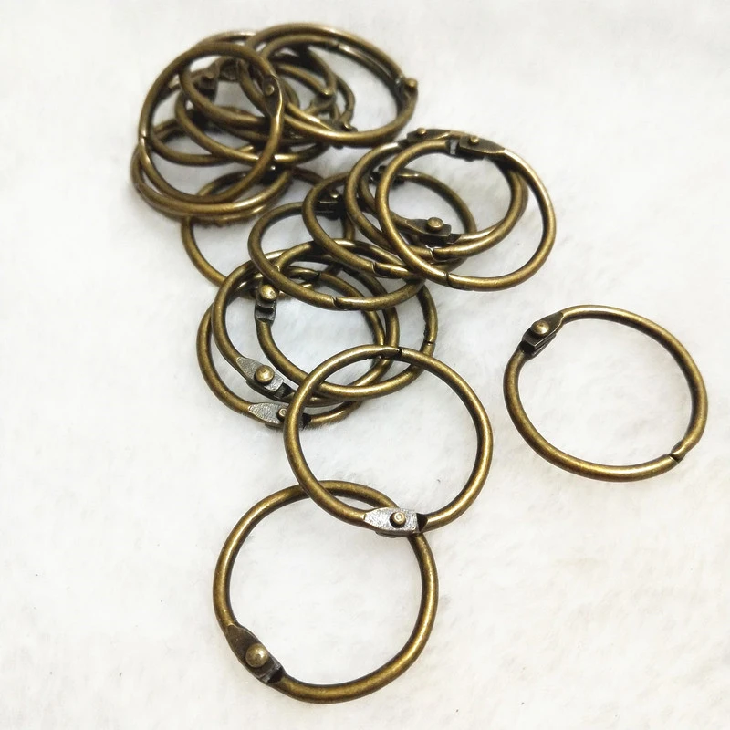 100Pcs 15mm 20mm Loose-leaf Book Rings Bronze Metal Ring Binder DIY Albums Opening O Ring Circle Hoops Office Binding Supplies