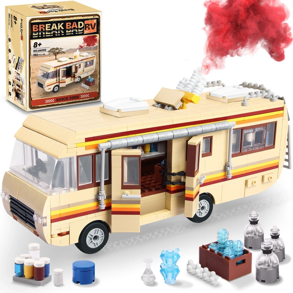 986pcs Breaking Bad Building Set Bus Toy Accessories Educational DIY RV Toy Birthday Party Favor For Boys Girls Christmas gift