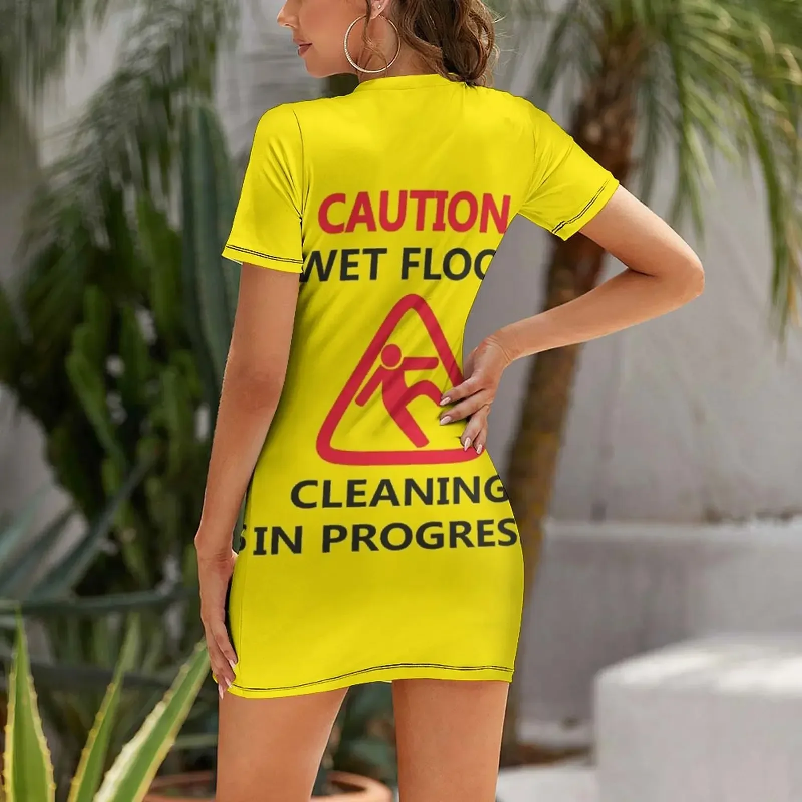 Picture 3: Caution wet floor sign Short-Sleeved Dress cute dress summer dresses womens 2026 Dresses for wedding party
