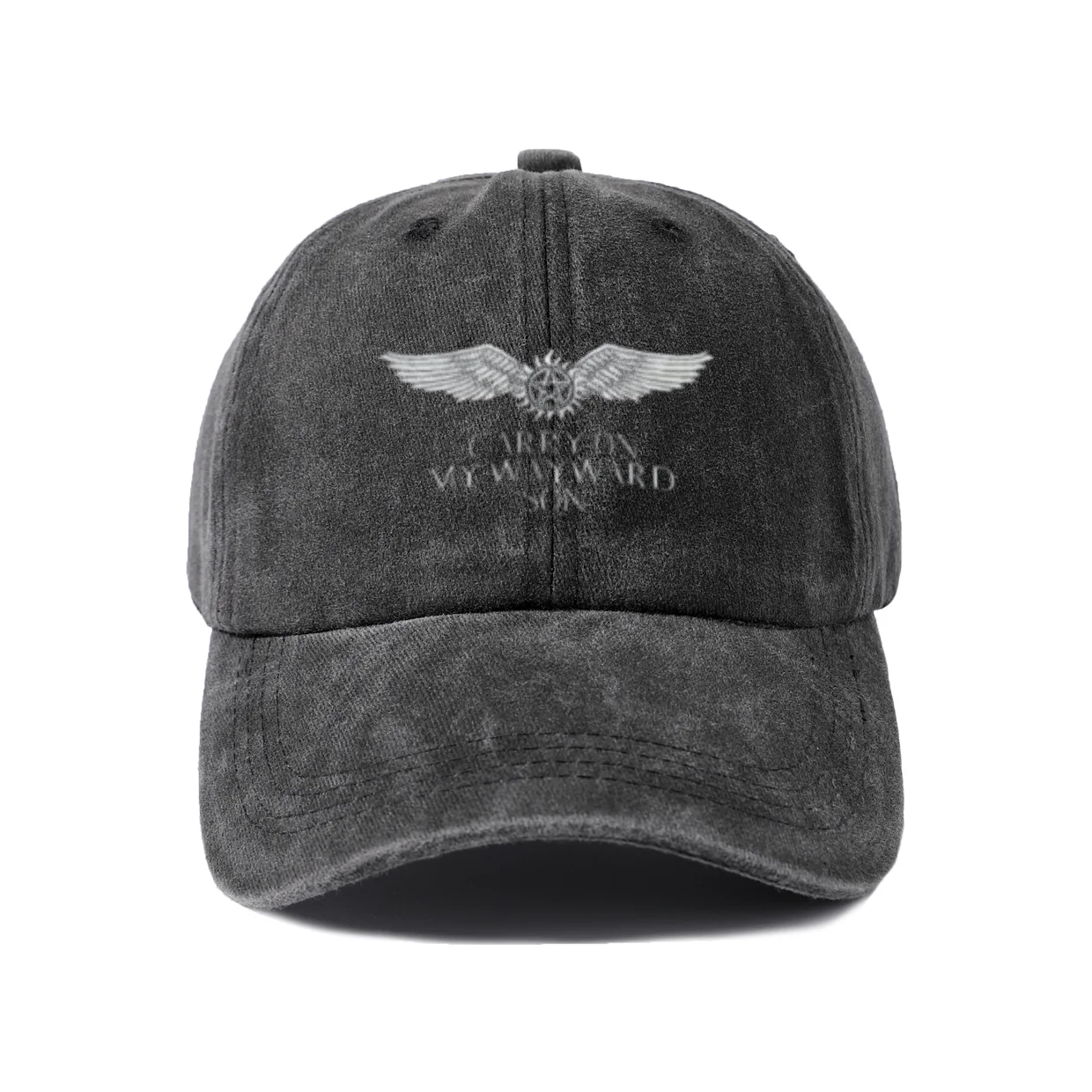 Wayward Wings Emblem Graphic Baseball Cap, Vintage Washed Adjustable Unisex Dad Hat, Streetwear Gift
