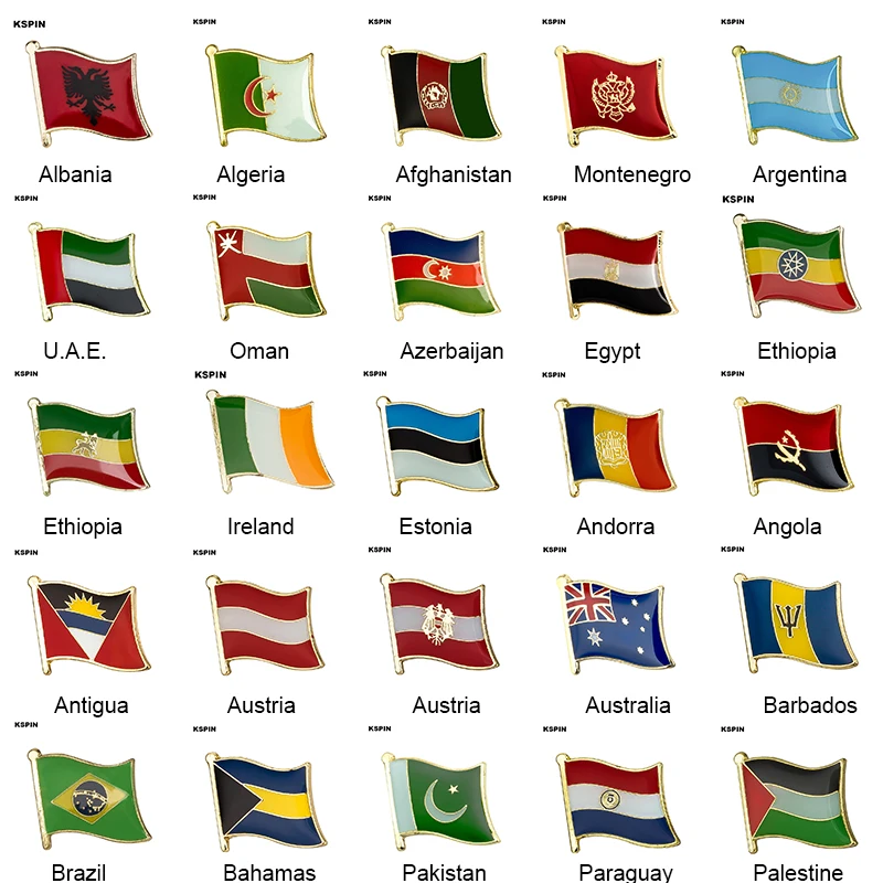 Odznaka z flagą kraju Broszka z flagą narodową Przypinka do klapy Międzynarodowe kolekcje przypinek podróżnych