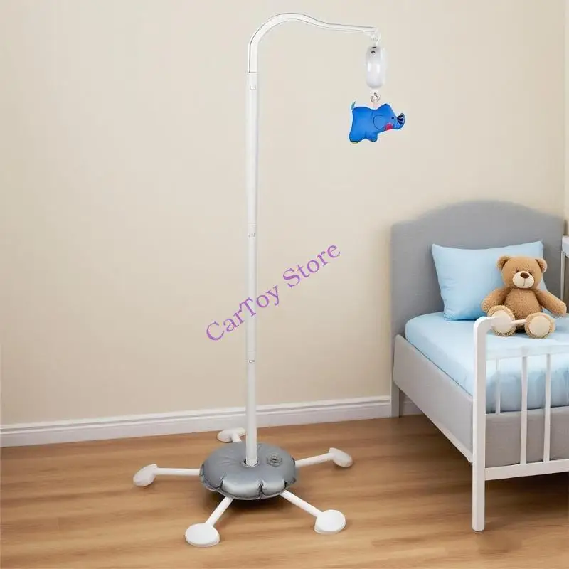 حامل أرضية متنقل لسرير الأطفال، قاعدة مضادة للطرف، 3 ارتفاعات قابلة للتعديل، تركيب سريع، حامل جرس سرير الرضع لغرفة الحضانة #5