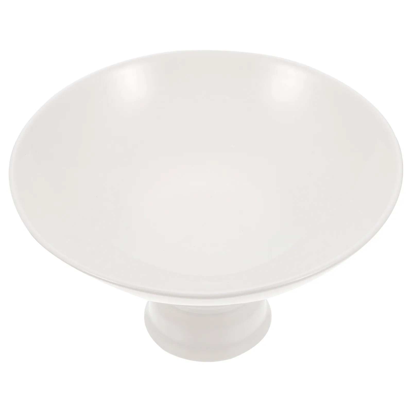 

1Pcs Ceramic High Elegant White Fruit Plate Household Snack Dessert Dish Decorative Food Container for Home Dining
