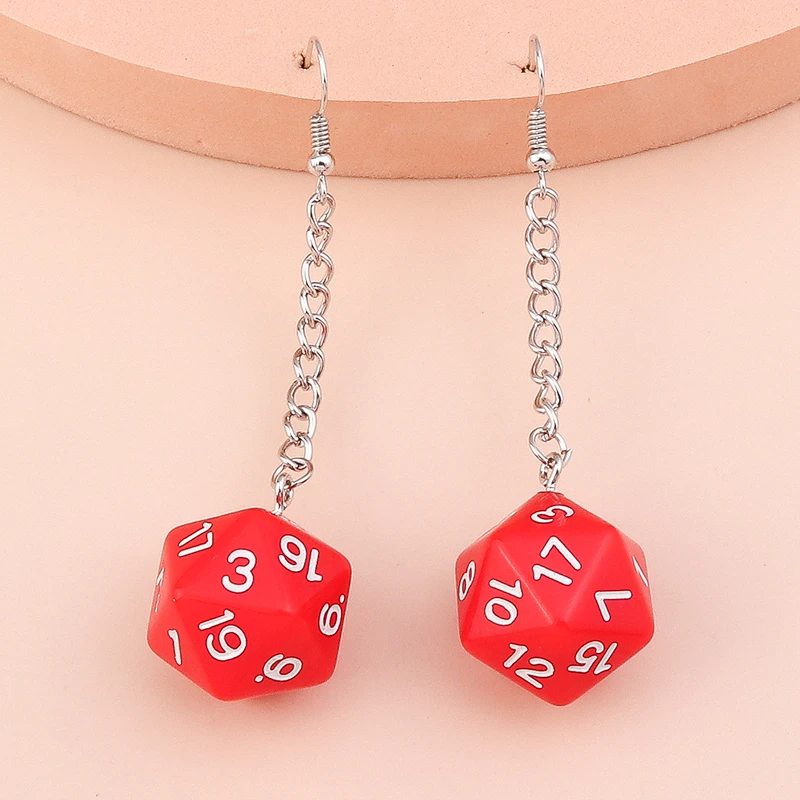 Lustige Acryl-Zahlenwürfel-Tropfenohrringe für Frauen, lange baumelnde Ohrringe, Ohrbügel, Mädchen, Party, Urlaub, Schmuck, Geschenke – Detail 12