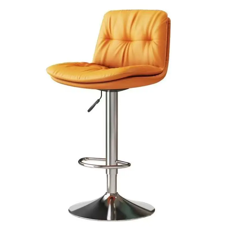 Nordic bar chair, home modern simple bar stool backrest light luxury bar chair, lifting and rotating cash register high foot bar