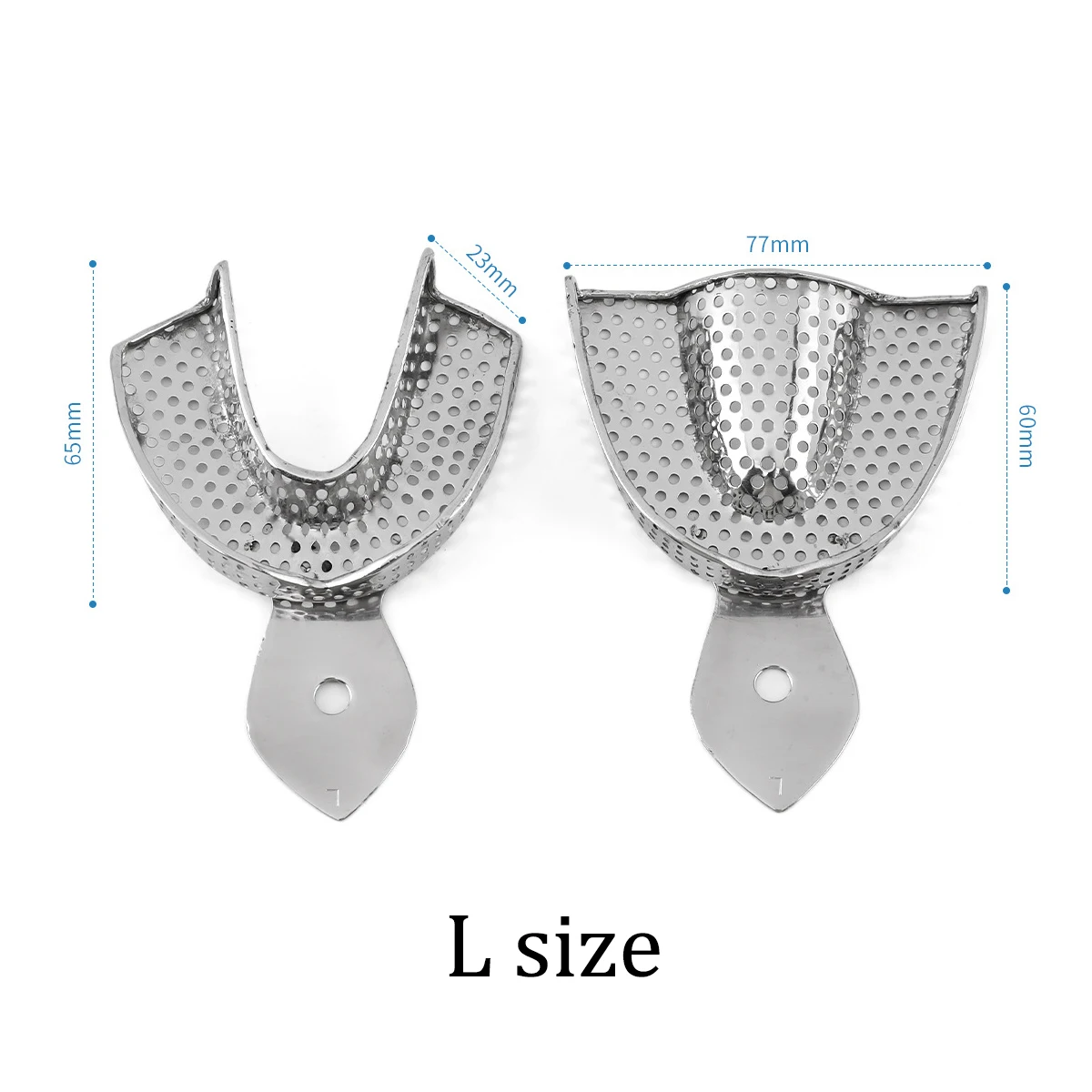 Stainless Steel Dental Impression Trays Upper and Lower Autoclavable Teeth Tray Teeth Holder Lab Equipment Dentist Tool