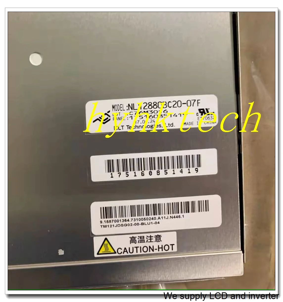 NL12880BC20-07F 12.1 นิ้วหน้าจอ LCD 1280x800 แผง TFT ทดสอบอย่างเต็มที่พร้อมการรับประกันขั้นสูง