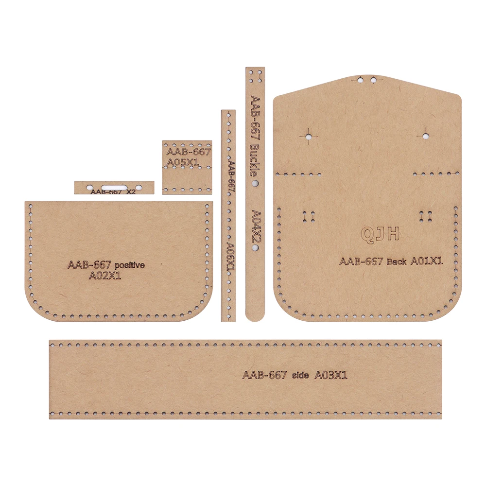 DIY Sewing Mini Bag Stencils, Kraft Paper Template with Punching Hole, Mini Leather Hand Bag Paper Drawing Patterns