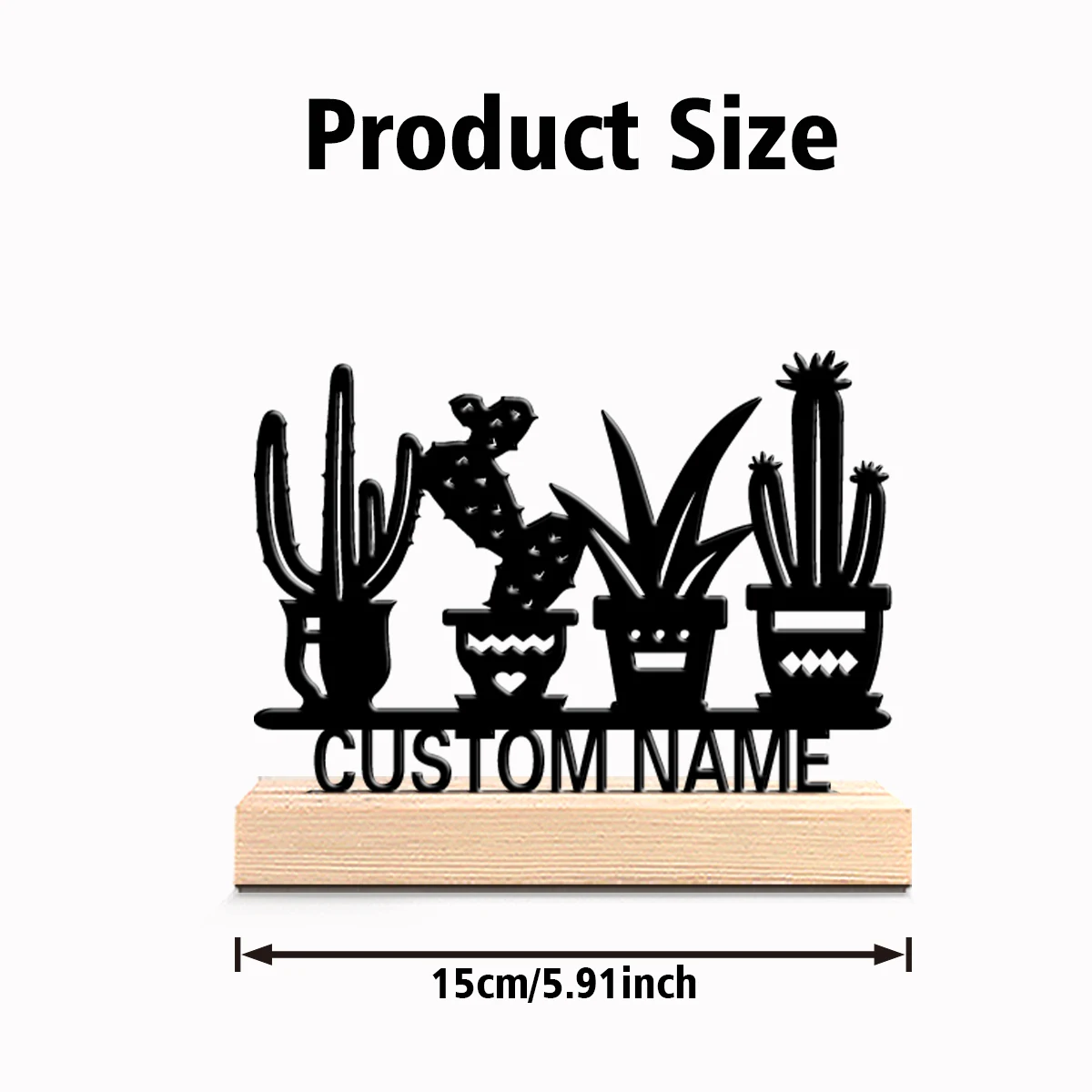 1pc Cartoon Personalized Custom Cactus Wooden Accent Wall Decor for Living Room Bohemian Eclectic Home Style Gift decoration - view 2