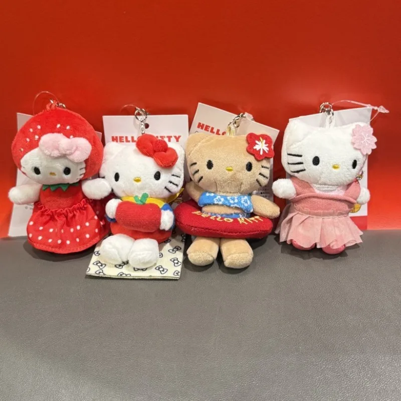 

Sanrio Me совместный бренд четвертая пуля Hellokittys черное кожаное кольцо для плавания кулон плюшевая кукла задняя упаковка игрушка брелок подарок