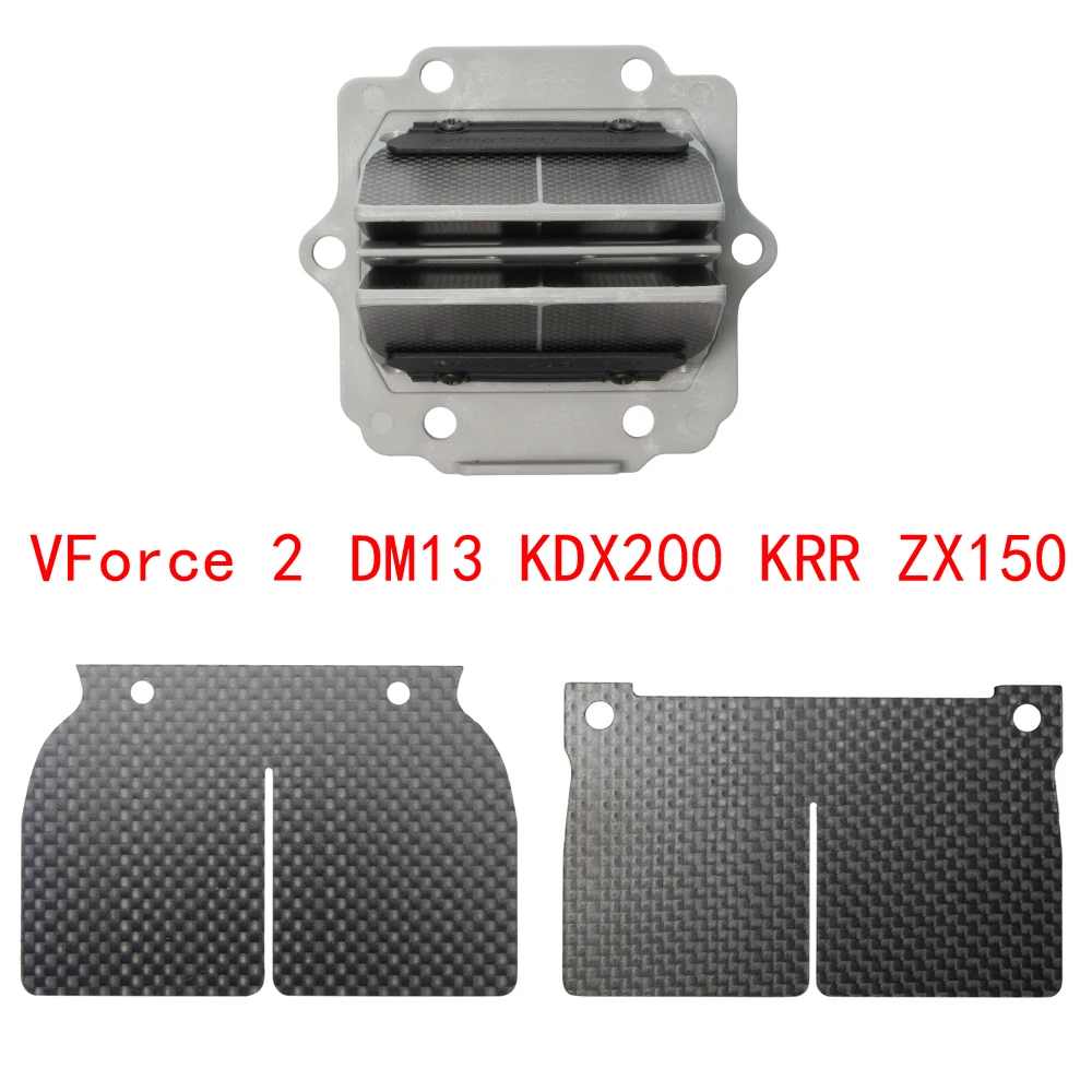 Válvula Reed Substituição Placa De Fibra De Carbono, V Força 3 DM13, Kawasaki KDX200 KDX220R Ninja KRR ZX150 KRZX150