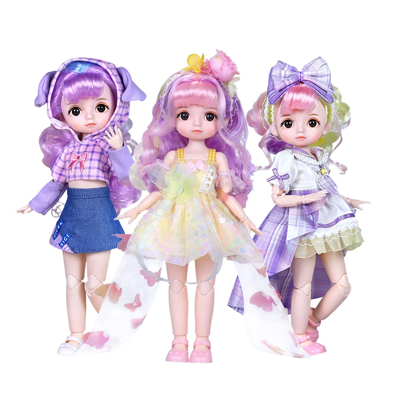 30cm Doll BJD Snow Queen mechanical joint Body With makeup hair eyes clothes shoes girl anime 1/6 SD The best gift for children